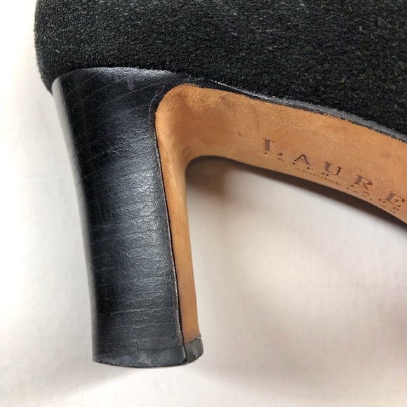 Ralph Lauren Corina Embroidered Black Suede Zipper Boots Size 8B - Picture 5 of 7